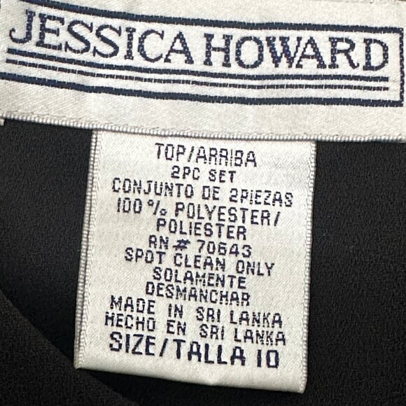 Vintage Jessica Howard Black Glitter Jacket, Rhinestone Buttons, Sz 10 - Picture 9 of 9